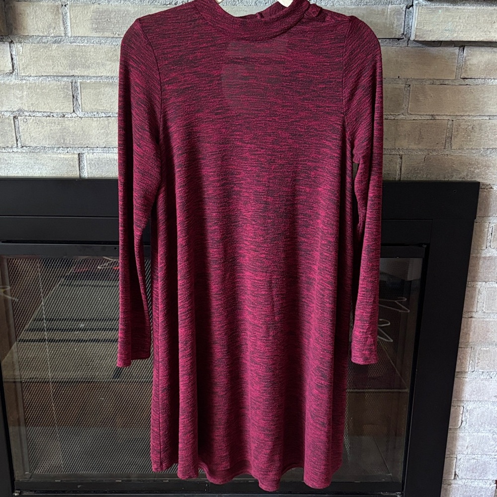 Love Fire Burgundy Long Sleeve Dress with back keyhole